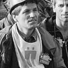 Протест на миньорския синдикат на КТ "Подкрепа" против правителството на Андрей Луканов