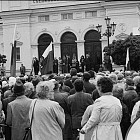 Избори за президент. Шествие-митинг на БСП в подкрепа на  кандидата Маразов, предвождано от премиера Виденов