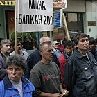 ПРОТЕСТ НА МИНЬОРИ ПРЕД МИНИСТЕРСТВОТО НА ЕНЕРГЕТИКАТА - МИНИСТЪР СЕВРИЕВСКИ